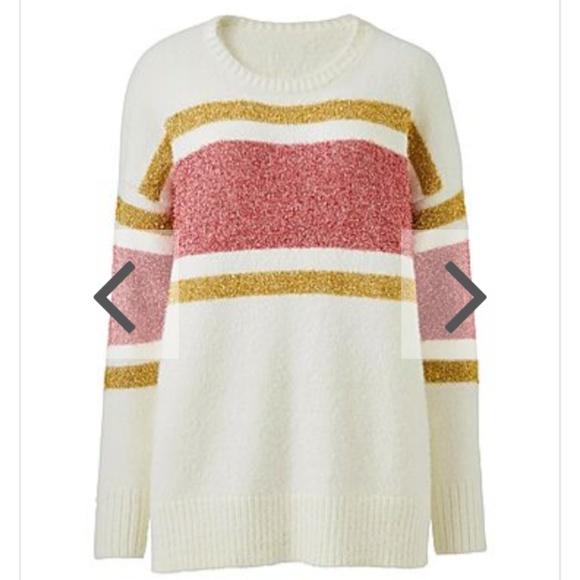LAST 1!🌸Tinsel Stripe Jumper Sweater - Picture 3 of 5